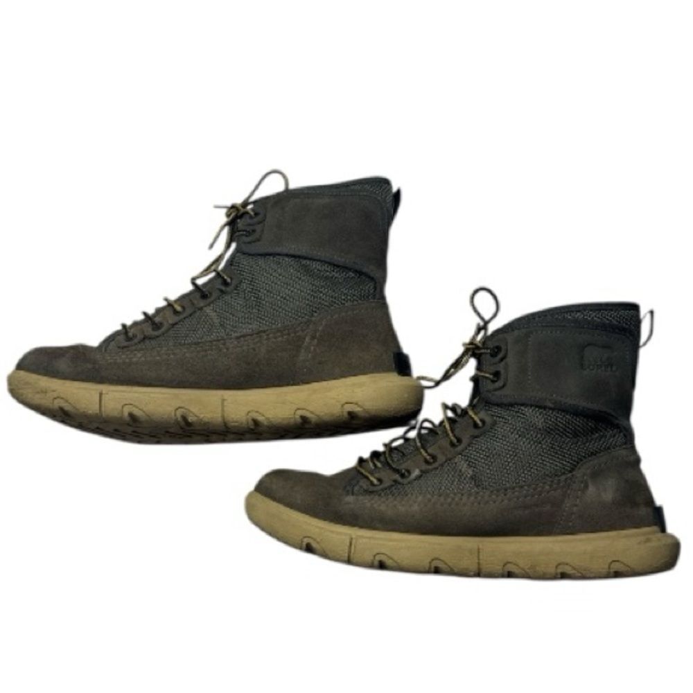 Sorel Men's Explorer Mission Waterproof Taupe Grey Suede Hiking Boots. Size 10.